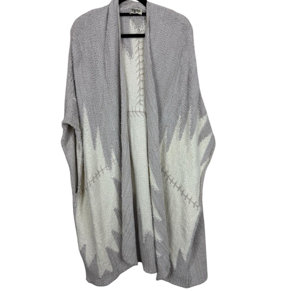 Show me your mumu Leone poncho in North Star Knit print sz small cozy soft